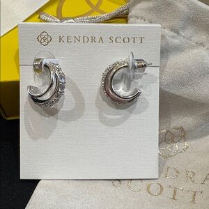 Kendra Scott Silver Crystal Huggie Earrings